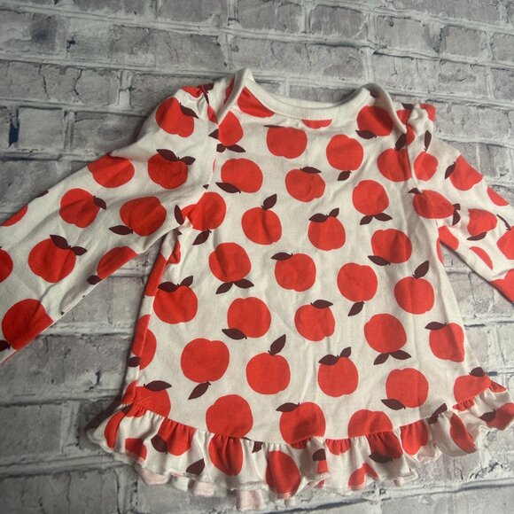 EUC Baby Cat & Jack Apples Ruffle Shirt Size 12 Months - Picture 5 of 12
